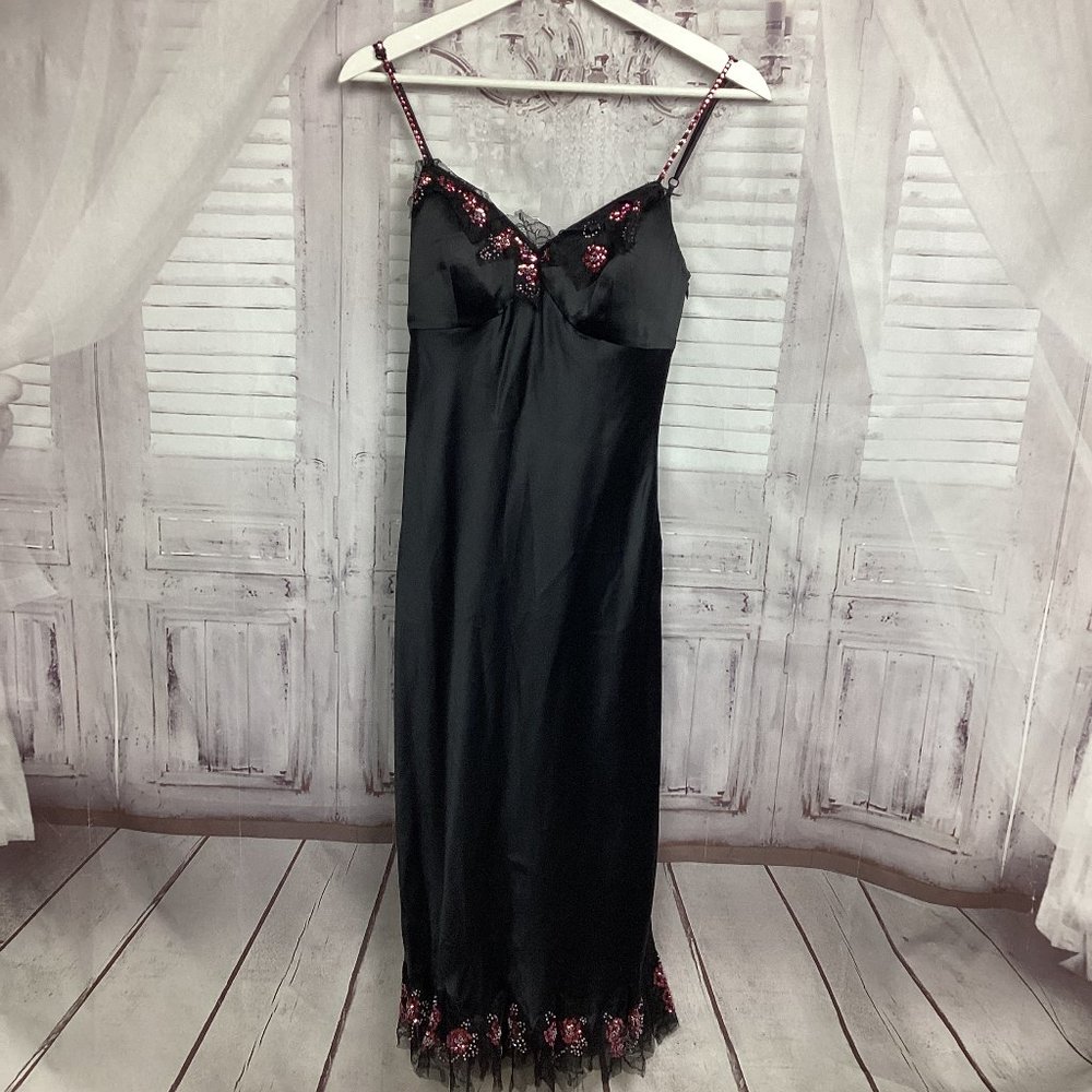 Jovani Black Silk Sequined Evening Gown 4